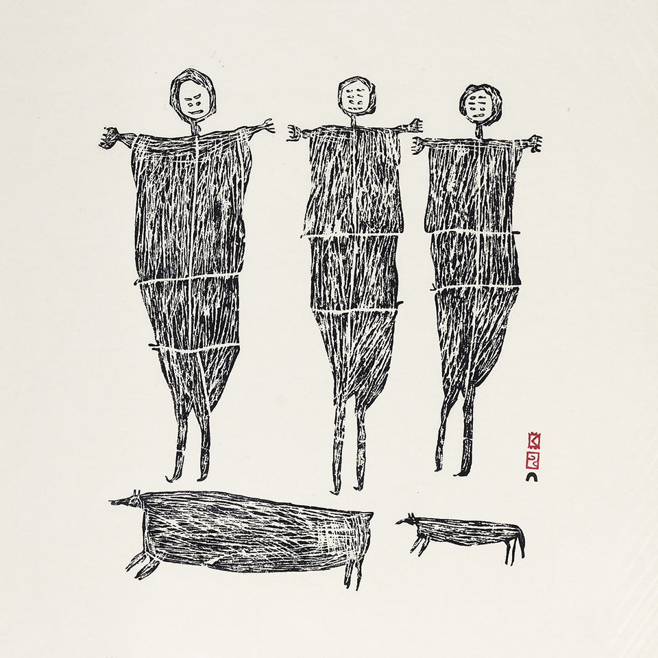 Appraisal: PARR - E - Cape Dorset THREE MEN AND TWO