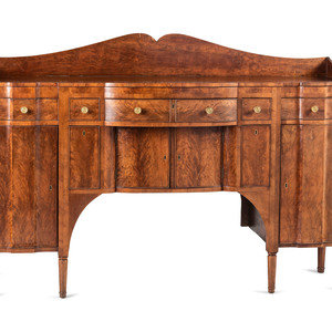 Appraisal: A Classical Highly Figured Cherrywood Scallop-Front Sideboard School of Robert