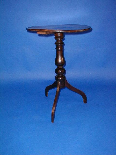 Appraisal: A thC tripod table with circular chequer board top turned