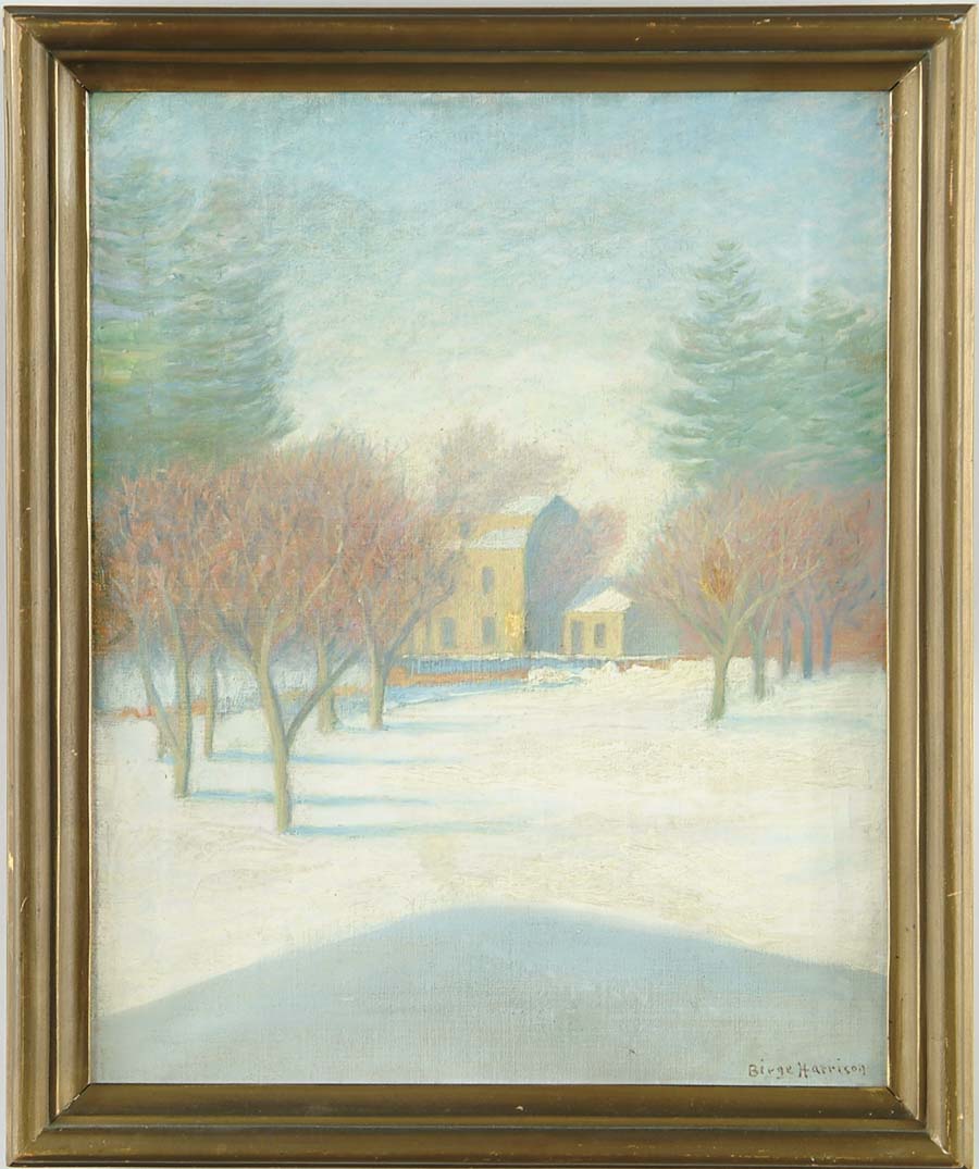 Appraisal: BIRGE L HARRISON American - COLONIAL HOUSE IN WINTER Oil