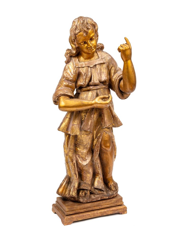 Appraisal: An Italian Carved and Parcel Gilt Saint Figure An Italian