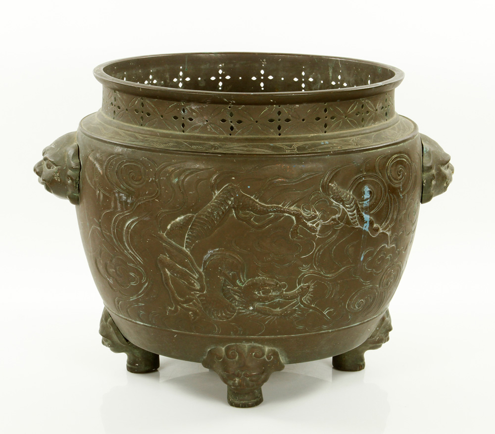 Appraisal: - th C Chinese Bronze Jardini re th century bronze