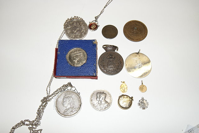 Appraisal: VARIOUS COINS medals and other pieces to include a George