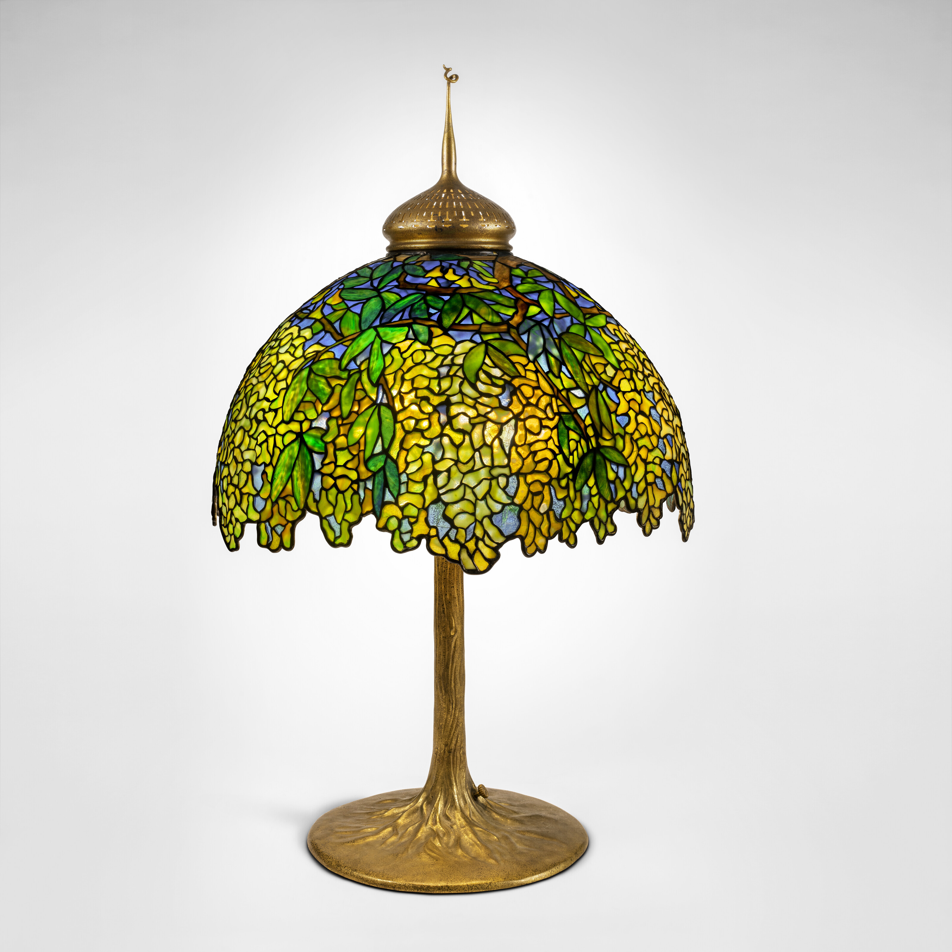 Appraisal: TIFFANY STUDIOS 'Laburnum' Table Lamp circa with a 'Tree' base