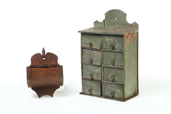 Appraisal: SALT BOX AND SPICE CABINET American nd half- th century