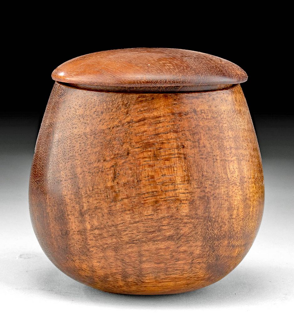 Appraisal: th C Hawaiian Koa Wood Lidded Cup - Dan DeLuz