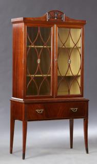 Appraisal: American Carved Mahogany China Cabinet early th c the arched