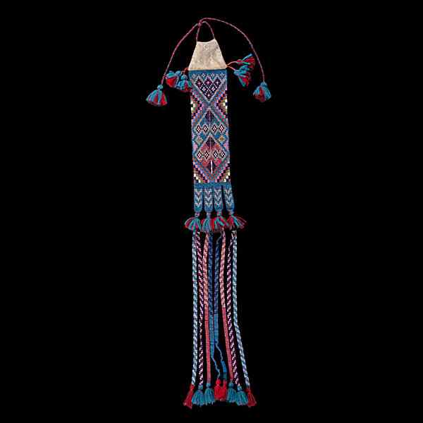 Appraisal: Potawatomi Loom Beaded Hair Ornament loom-beaded using bead colors of