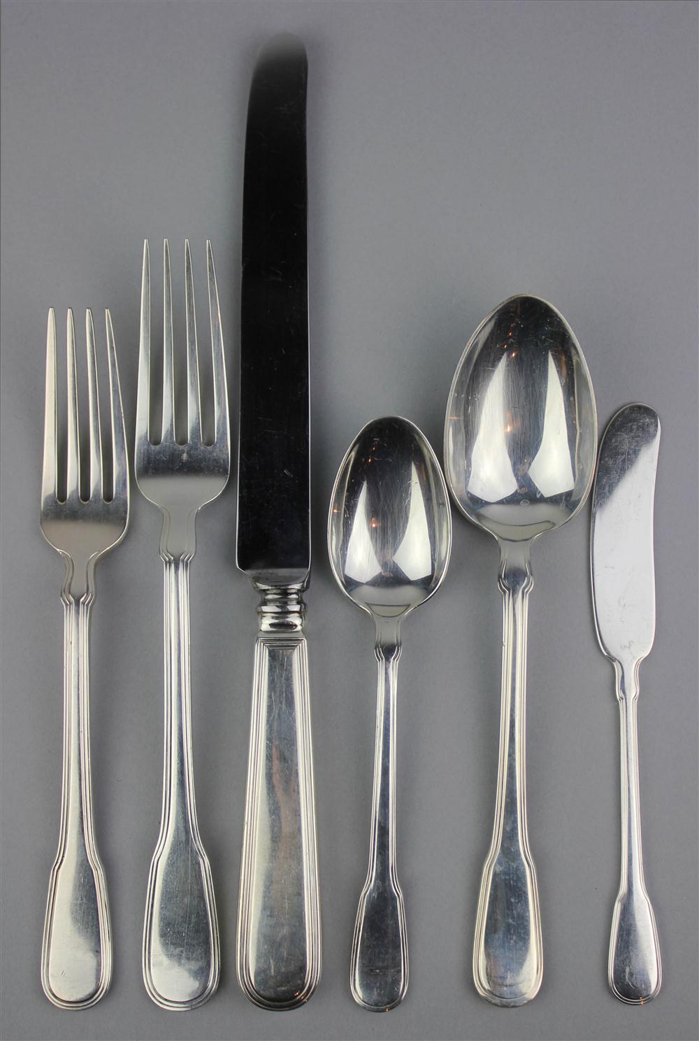 Appraisal: TIFFANY CO SILVER HAMILTON PART FLATWARE SERVICE including dessert spoons