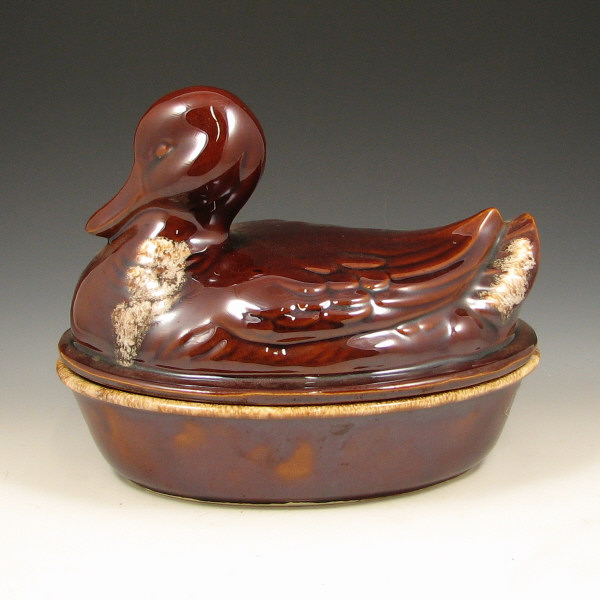 Appraisal: Hull Mirror Brown House Garden Duck Casserole Mirror Brown House