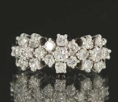 Appraisal: A Ladies' Diamond Cluster Ring k white gold ring set