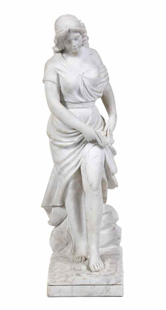 Appraisal: An Italian Marble Figure depicting a classically robed maiden Height