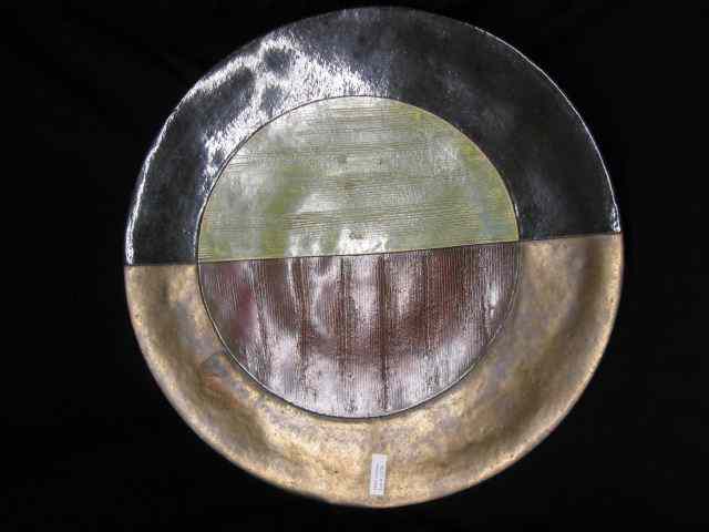 Appraisal: Studio Pottery Charger signed '' diameter excellent