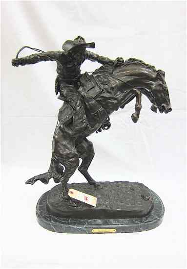 Appraisal: AFTER FREDERIC SACKRIDER REMINGTON American - ''Bronco Buster '' patinated