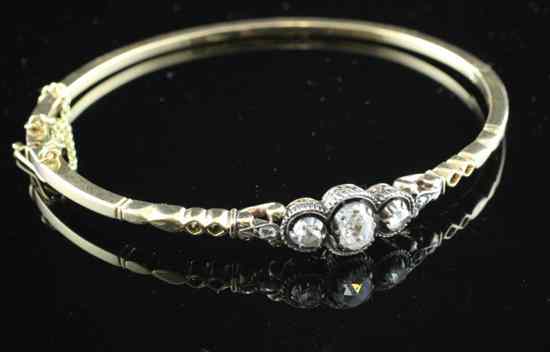 Appraisal: An Edwardian gold and diamond bracelet set with five old