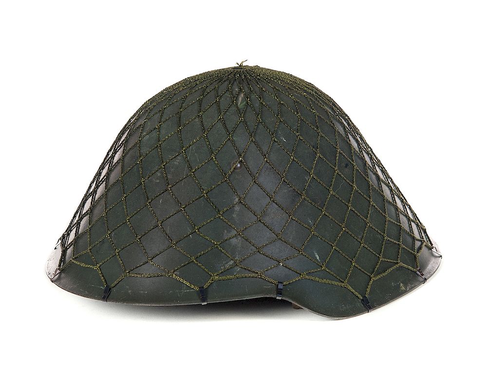 Appraisal: Post WW East German Helmet With Netting Original Liner And