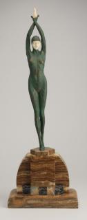 Appraisal: Bronze figural sculpture after Chiparus th century patinated bronze sculpture