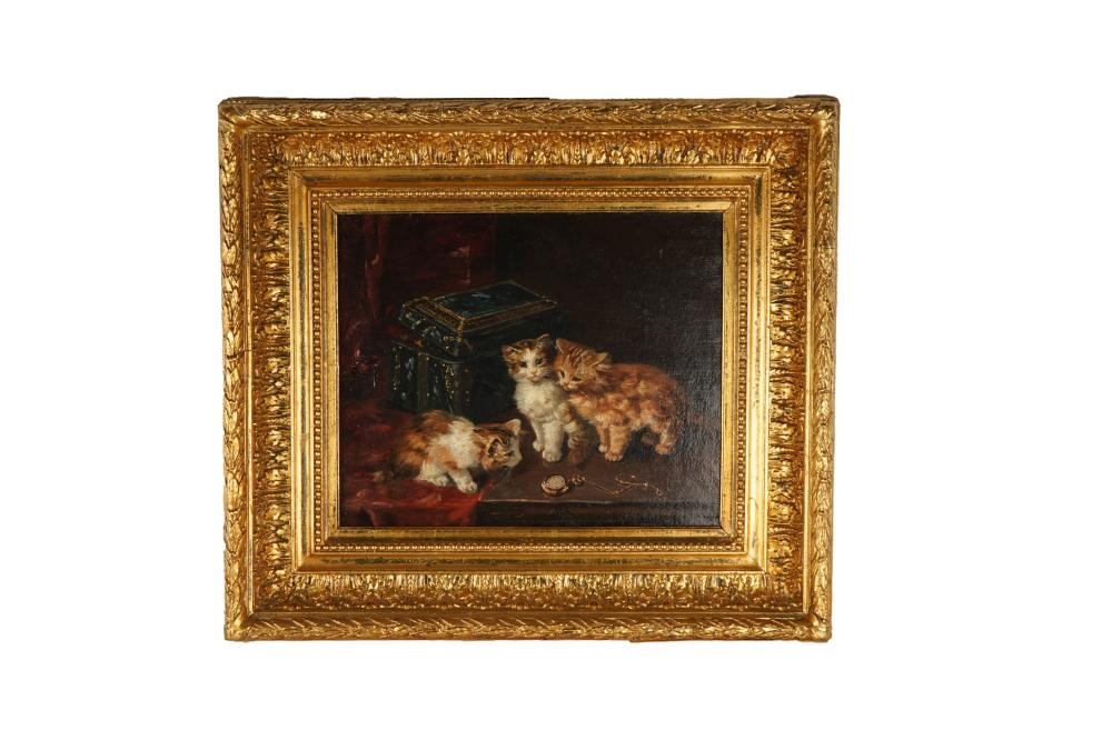 Appraisal: CONTINENTAL SCHOOL KITTENSoil on canvas signed lower right P Gregoire