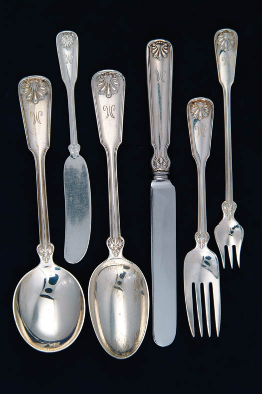 Appraisal: -PIECE FLATWARE SERVICE BY TIFFANY CO IN THE SHELL AND