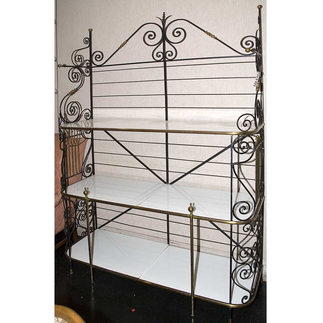 Appraisal: Brass and Painted Metal Baker's Rack Height feet inches width