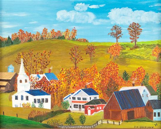 Appraisal: S K Charlton th century Autumn in Nova Scotia oil