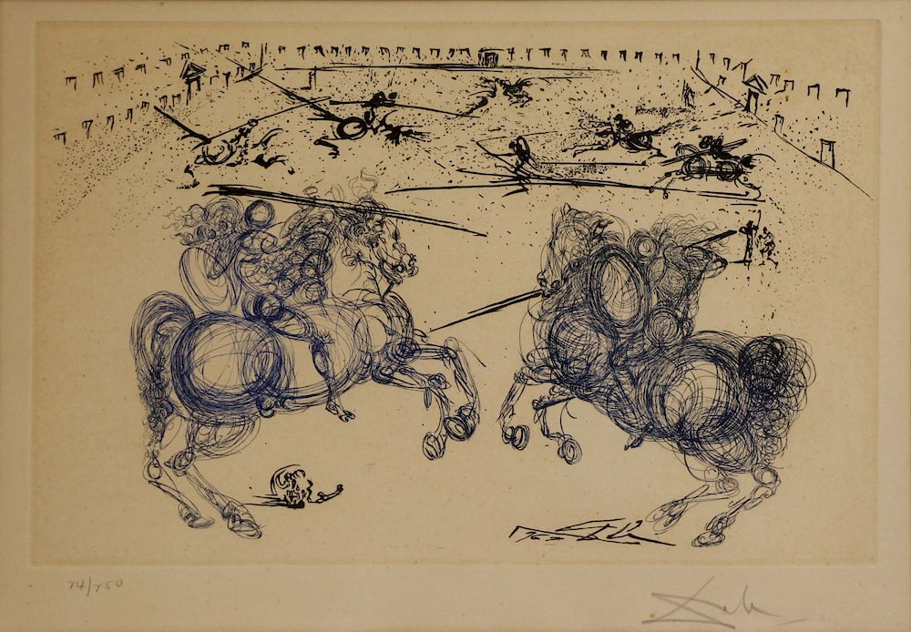 Appraisal: SALVADOR DALI SPANISH - Etching Combat Des Caveliers From a