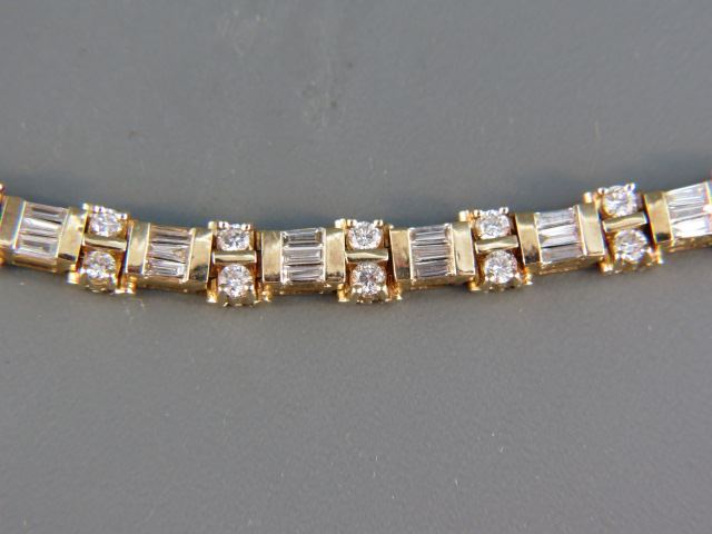 Appraisal: Diamond Bracelet diamonds including baguette round diamonds totaling carats in