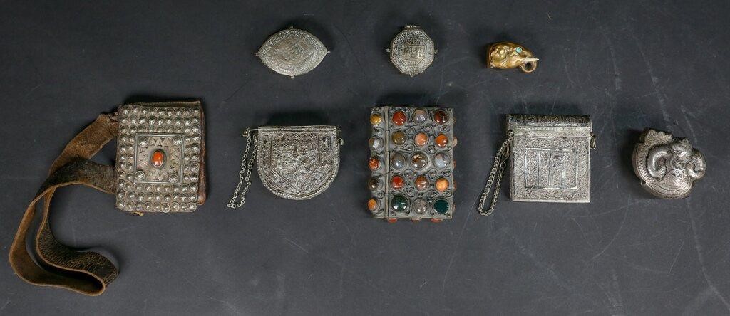 Appraisal: Grouping of Middle Eastern North African metal objects Islamic pendants