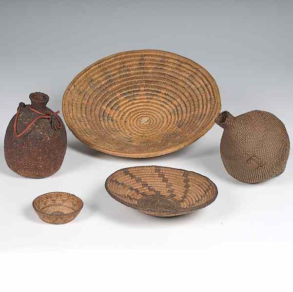 Appraisal: Group of Southwestern Baskets lot of including an Apache pitch