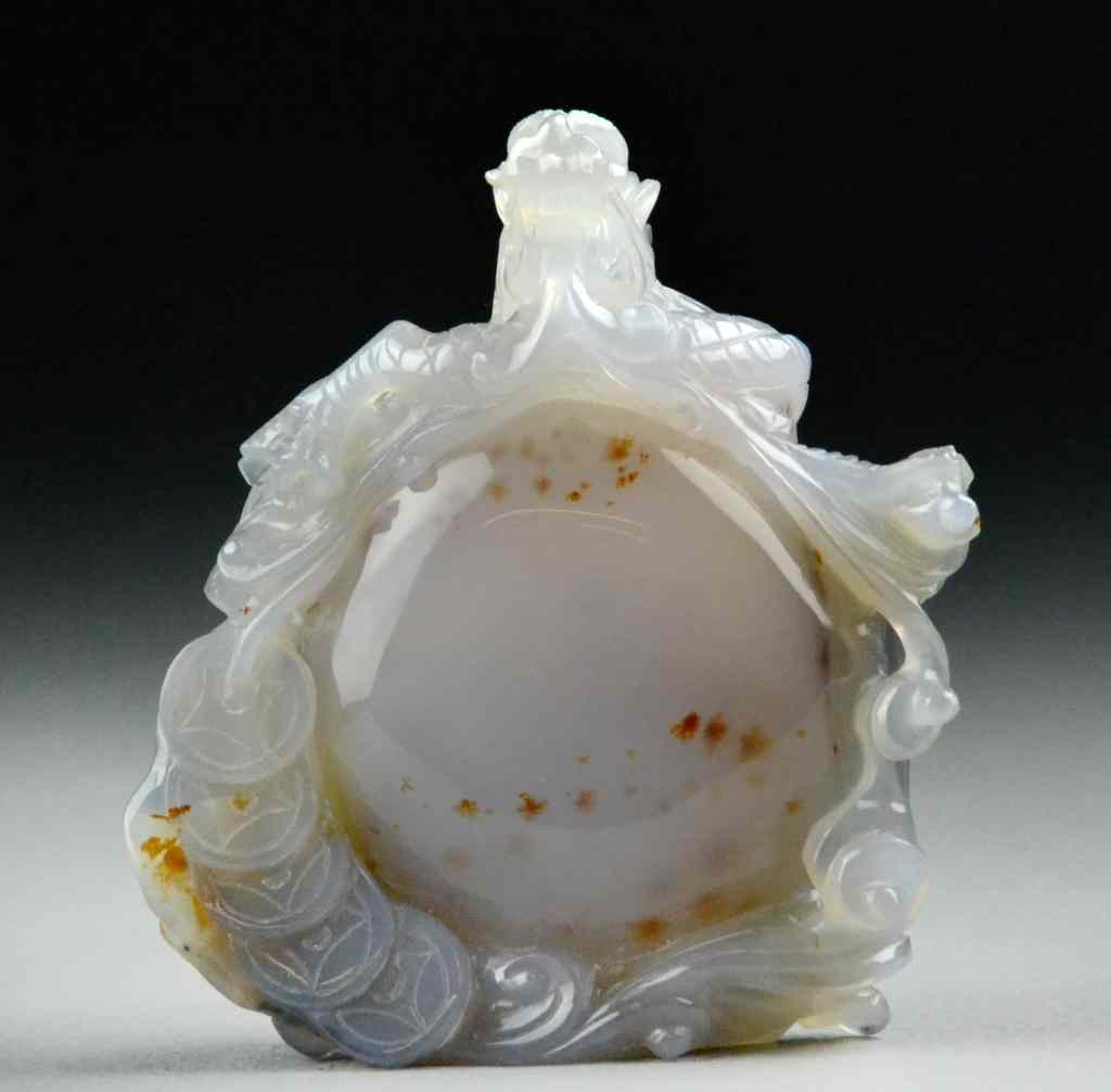 Appraisal: Chinese Carved Agate Figural SculptureFinely carved to depict a dragon