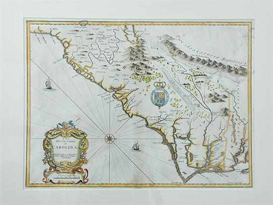 Appraisal: Rare early map A New Description of Carolina by John