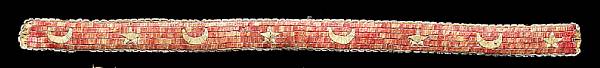 Appraisal: A Sioux quilled strap Edge-beaded decorated with star and crescent