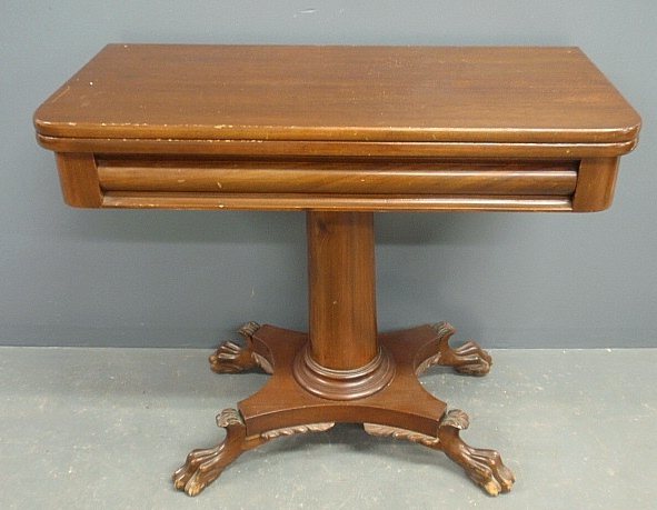 Appraisal: - Empire Revival mahogany gaming table h x w x