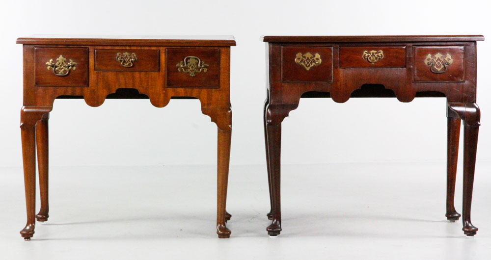 Appraisal: - English Walnut Low Boys Two English Queen Anne low