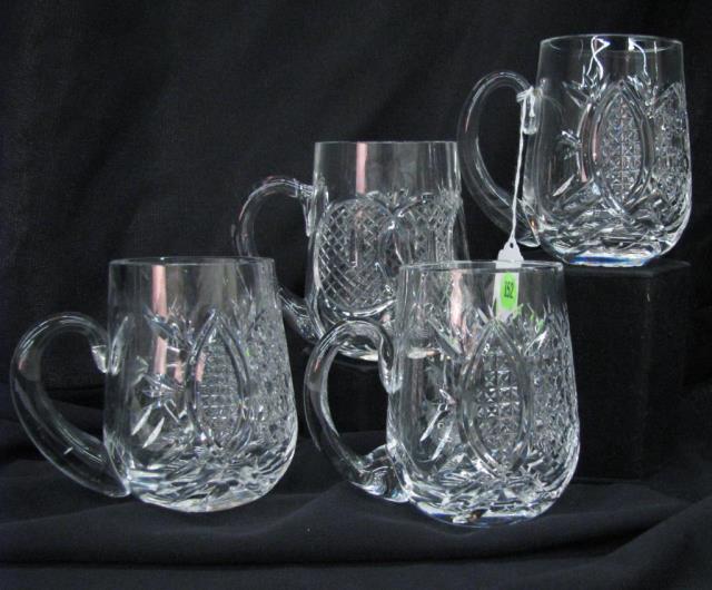 Appraisal: Group of four Waterford crystal Irish coffee mugs three matching