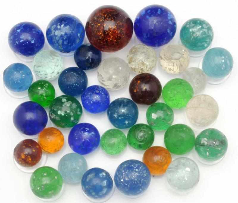 Appraisal: Lot of Approximately Mica Marbles Includes various colored mica marbles