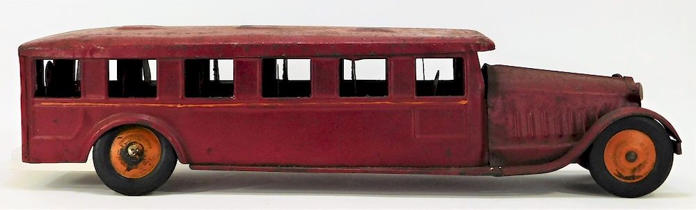 Appraisal: Antique Cor Cor Toys Red Pressed Steel Bus United States