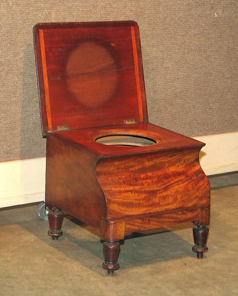 Appraisal: A Victorian mahogany commode mid th century height in width