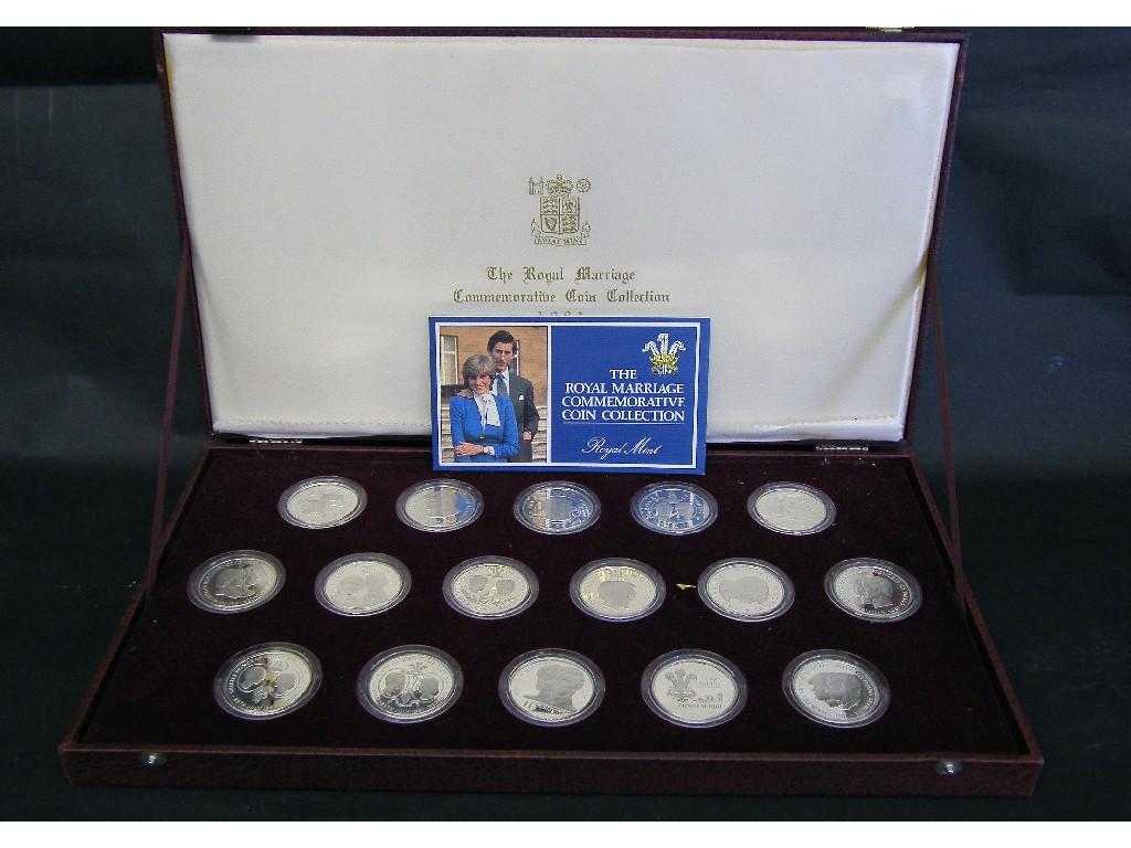 Appraisal: The Royal Marriage commemorative coin collection cased collection of sixteen