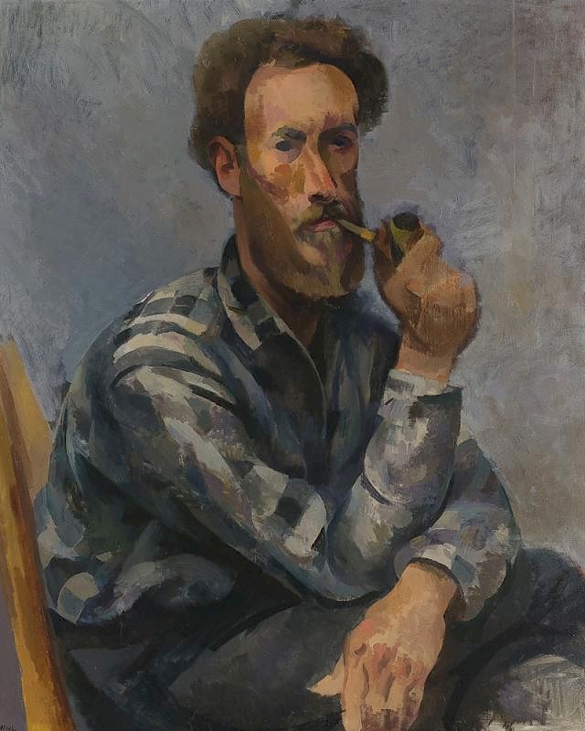 Appraisal: Self Portrait with Pipe by Willard Nash Willard Nash -