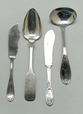 Appraisal: Charleston silver flatware ladle knives fork three spoons marked quot