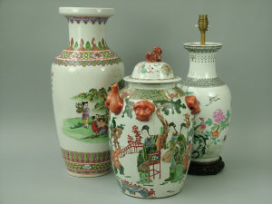 Appraisal: A Chinese porcelain baluster vase th century painted in enamels