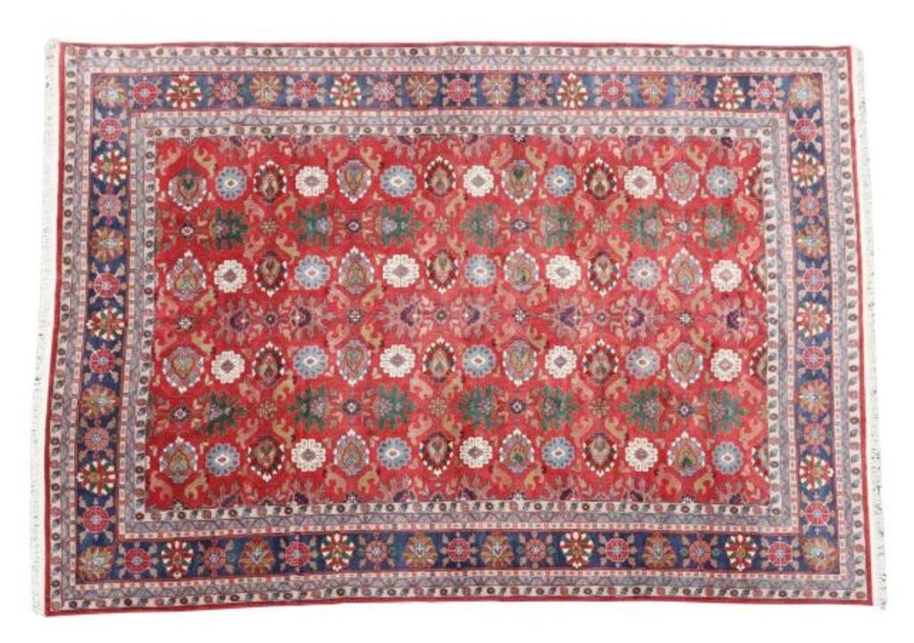 Appraisal: Hand-tied Indo-Mahal rug approx ' l 'w