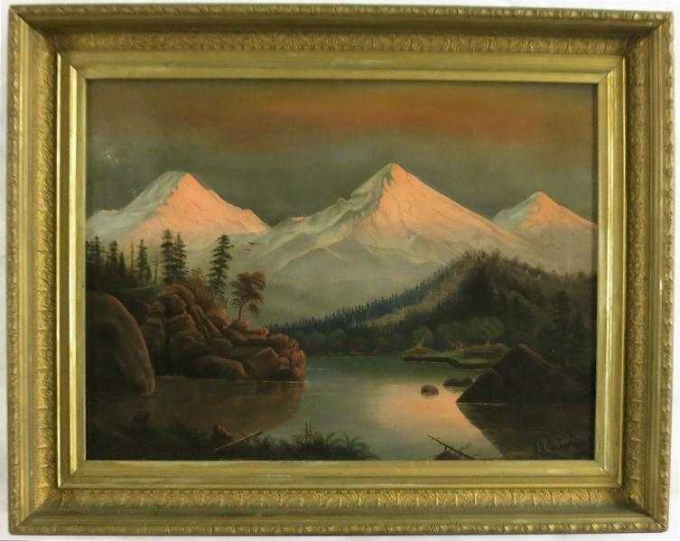 Appraisal: LATON RIESLAND OIL ON CANVAS Portland Oregon born Three Sisters