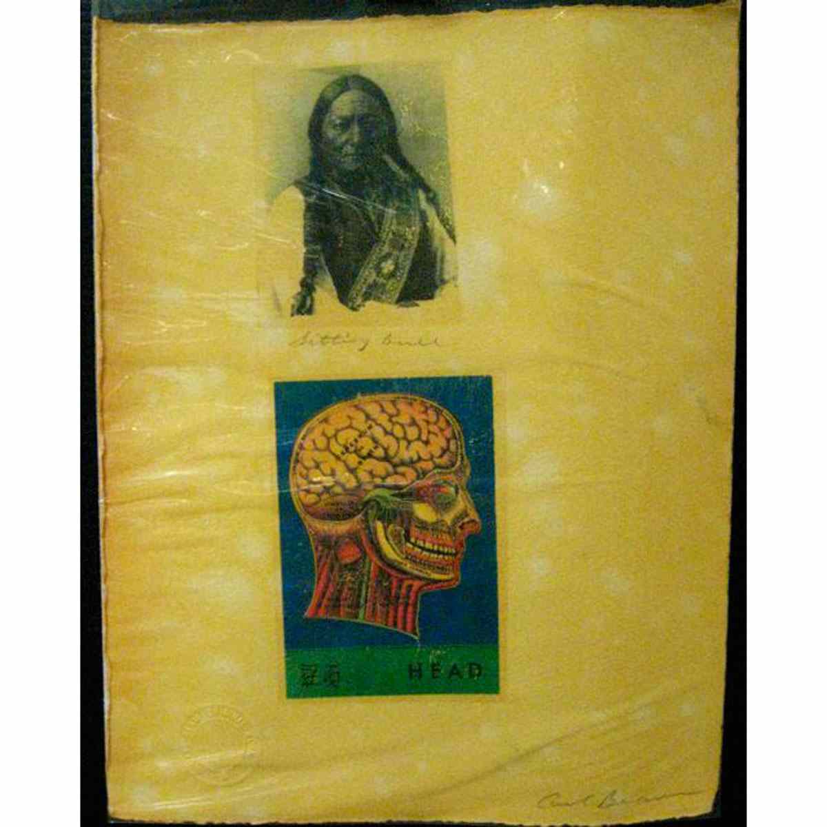 Appraisal: CARL BEAM NATIVE CANADIAN - SITTING BULL HEAD MIXED MEDIA