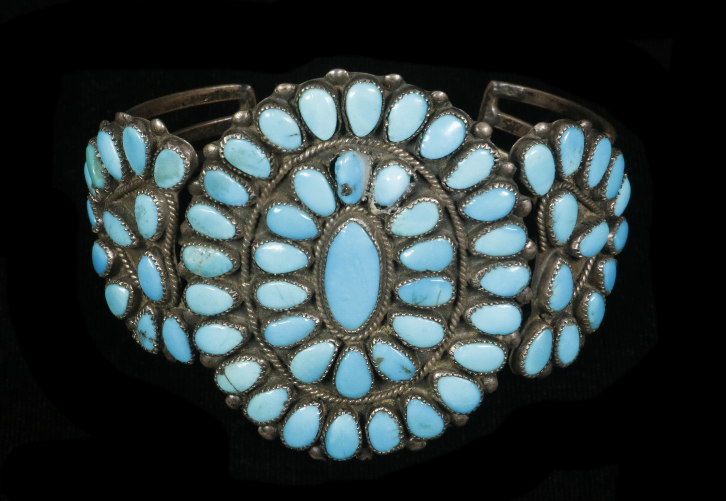 Appraisal: J M BEGAY SILVER TURQUOISE BRACELET Native American Crafted Sterling