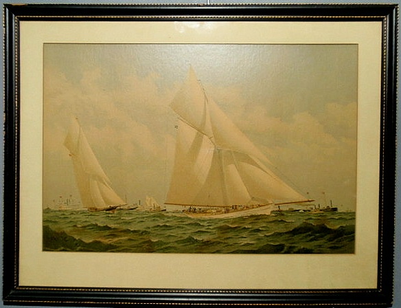 Appraisal: Framed and matted chromolithograph signed Fred S Cozzens of Series