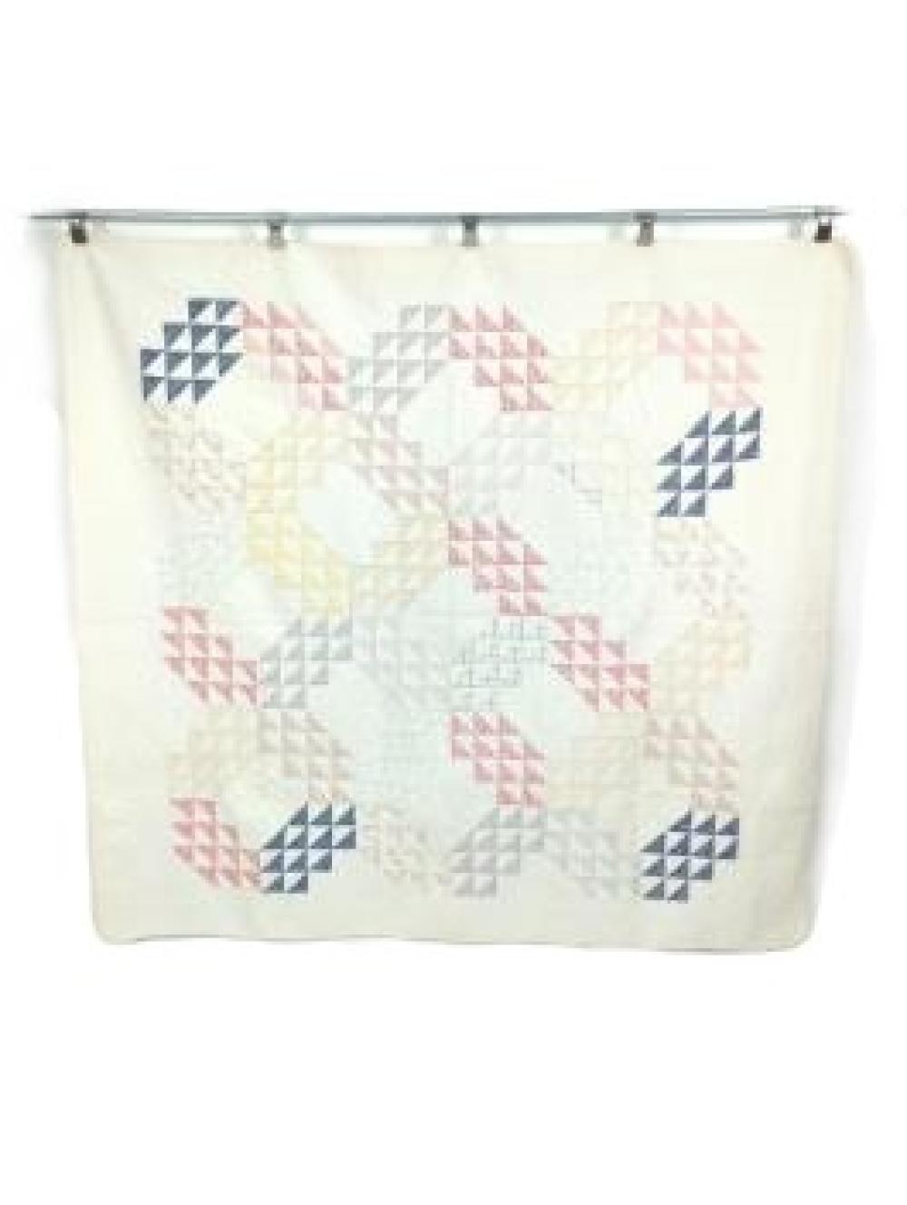 Appraisal: VINTAGE QUILT WITH HAND PIECED TRIANGLES WITH VINTAGE FABRICS HAND