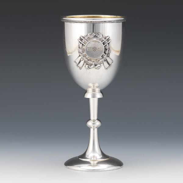 Appraisal: STERLING SILVER SHOOTING GOBLET x diameter of opening Sterling silver