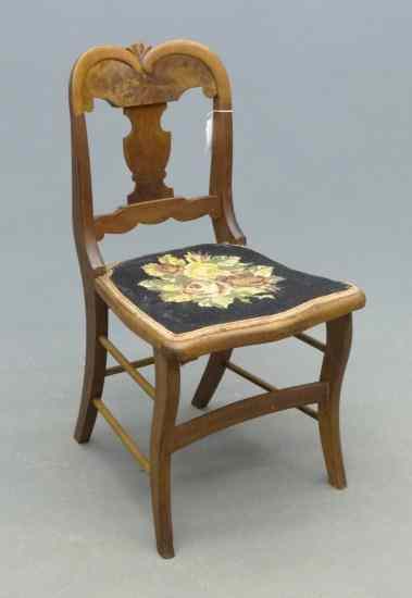 Appraisal: th c late Empire side chair with needlepoint seat ''